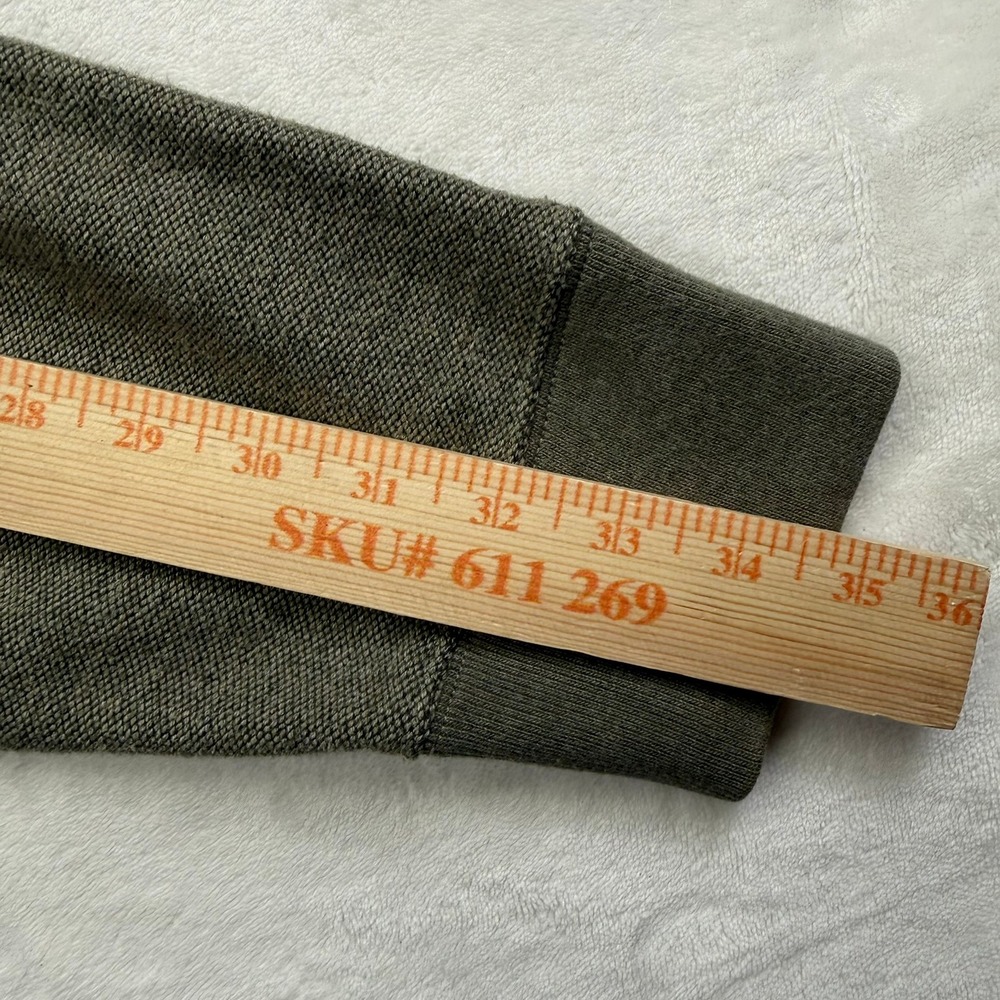 Eddie Bauer Mens XL Olive Green Henley Pullover Long Sleeve Pocket Sweater - Picture 14 of 14